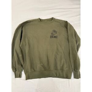 USMC Marines Green Crew Neck Sweatshirt